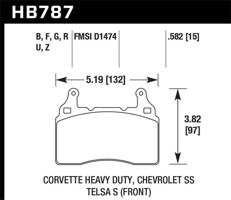 Hawk 15 Chevy Corvette / 16-17 Chevy Camaro / 16-17 Cadillac CTS HP+ Front Brake Pads - DTX Performance