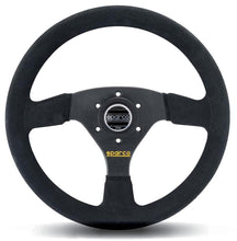 Load image into Gallery viewer, Sparco Steering Wheel 323 Suede Black - High performance car parts from veteran owned shop DTX Performance