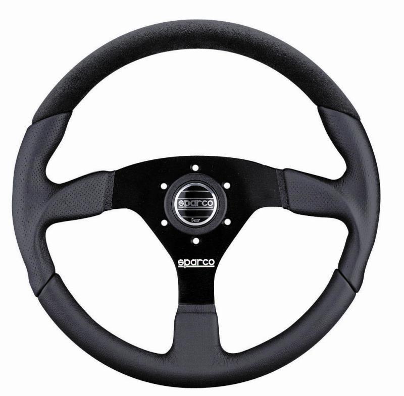 Sparco Steering Wheel L505 Lap 5 Blk/Blk/Blk - High performance car parts from DTX Performance, a veteran-owned tuning upgrade shop.