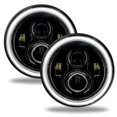 Oracle 7in High Powered LED Headlights - Black Bezel - White for performance car parts and accessories