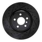 R1 16-25 BMW 430I Rear Left Drilled & Slotted Black Brake Rotor