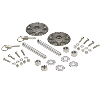 Hotchkis Universal Hood Pin Kit with stainless hardware, perfect for performance car upgrades and tuning, by DTX Performance.