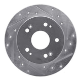 R1 06-15 Honda Civic Si Rear Right Drilled & Slotted Silver Brake Rotor