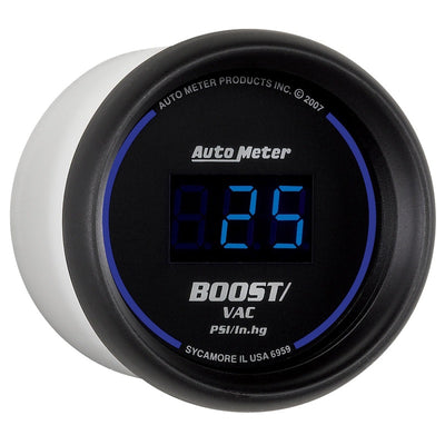 Autometer Cobalt Digital 52.4mm Black Vacuum/Boost Gauge for performance car parts at DTX Performance, tuning upgrades available