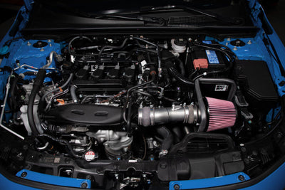K&N 2022 Honda Civic 1.5L Turbo L4 Silver Typhoon Intake installed, boost engine performance with cold air intake system.