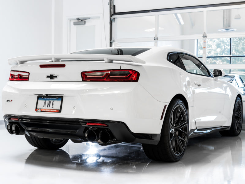 AWE Tuning 16-19 Chevrolet Camaro SS Axle-back Exhaust - Track Edition (Quad Diamond Black Tips) - DTX Performance