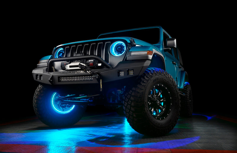Oracle Bluetooth + RF Underbody Rock Light Kit - 8 PCS - ColorSHIFT with vibrant LED lights for off-road vehicles, performance upgrades.