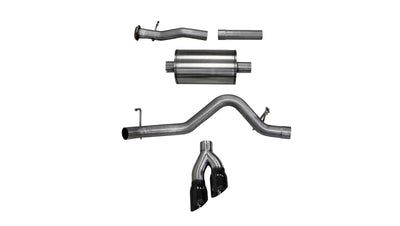 Corsa 2017-22 Chevrolet Colorado 3.7L Extended Cab Sport Cat-Back System Single Rear Exit BlackTips, performance car parts