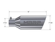Load image into Gallery viewer, MBRP Universal Tip 7inch O.D. Rolled End 4inch inlet 18inch length - T304 (SINGLE TIP), performance car parts, DTX Performance