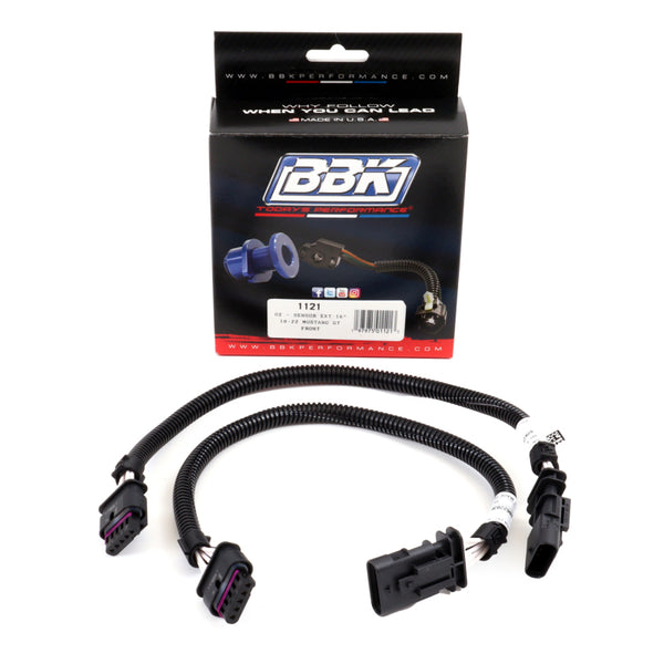 BBK 18-20 Ford Mustang GT O2 Sensor Wire Harness Extensions 16in Pair for performance car parts at DTX Performance