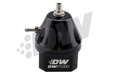 DeatschWerks DWR1000 Adjustable Fuel Pressure Regulator - Black for performance upgrades and engine performance parts.