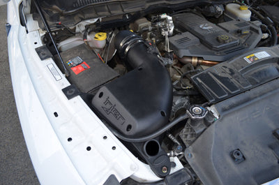 Injen 10-12 Dodge Cummins 2500/3500 6.7L Evolution Intake installed, performance upgrades for engine.