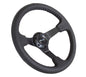 NRG Reinforced Steering Wheel (350mm / 3in. Deep) Bk Leather w/Bk BBall Stitch (Odi Bakchis Edition) for performance car parts
