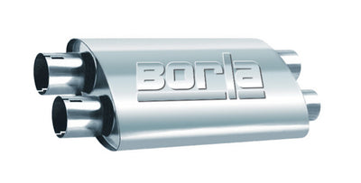 Borla 2.25in Dual In/Out Turbo XL Muffler for performance exhaust systems at DTX Performance, a veteran owned shop.