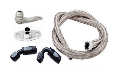 Torque Solution Subaru EJ w/ Garrett GT/GTX -10AN Turbo Oil Return Line Kit, performance car parts, DTX Performance, engine upgrades.