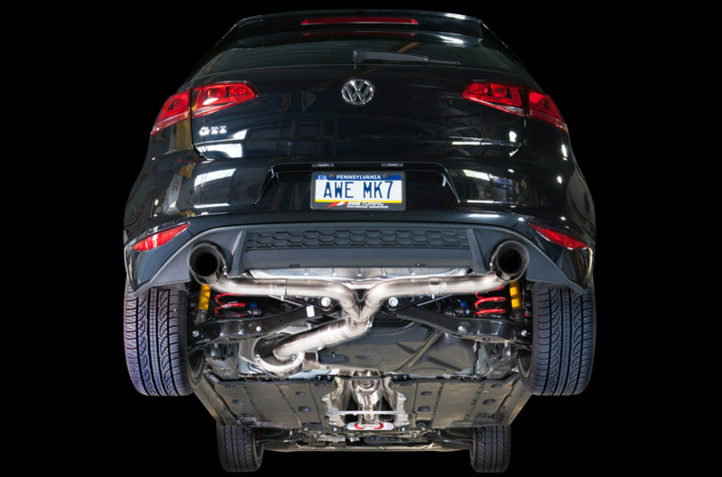 AWE Tuning VW MK7 GTI Touring Edition Exhaust - Diamond Black Tips - DTX Performance