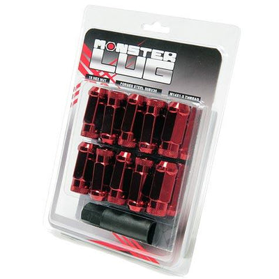 Wheel Mate Monster Locking Lug Nut Set of 4 - Red 14x1.50 for performance cars by DTX Performance