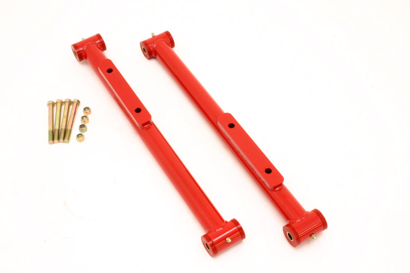 BMR 91-96 B-Body Non-Adj. STD. Length Lower Control Arms (Polyurethane) - Red - DTX Performance