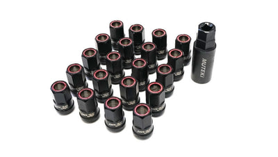 Wheel Mate Muteki HR38 Open End Lug Nuts 12x1.25 Titanium Chrome / Red Ring for performance car parts at DTX Performance