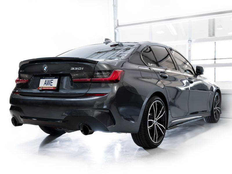 AWE 19-23 BMW 330i / 21-23 BMW 430i Base G2X Touring (Excl.Conv) Axle Back Exhaust - Diamond Black - DTX Performance