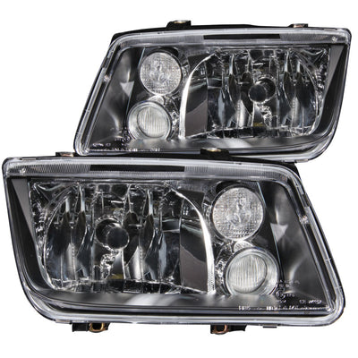 ANZO 1999-2005 Volkswagen Jetta Crystal Headlights Black w/o Bulbs, performance upgrades, DTX Performance auto parts, easy install