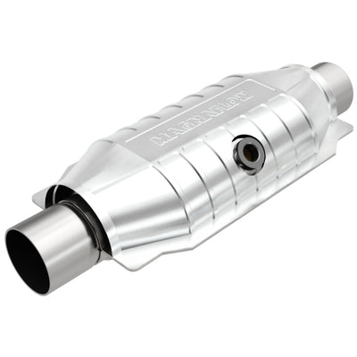MagnaFlow Conv Univ 2.5 Mid O2, performance car parts, DTX Performance, aftermarket upgrades, stainless steel catalytic converter