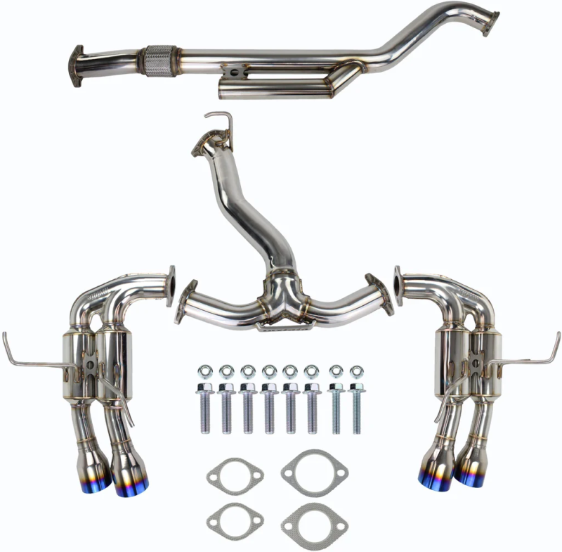 Invidia 2022+ Subaru WRX Gemini Single Layer Quad Titanium Tip Cat-Back Exhaust from DTX Performance