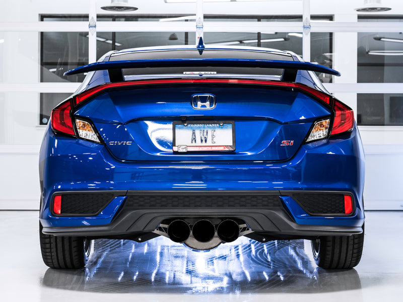 AWE Tuning 2016+ Honda Civic Si Touring Edition Exhaust w/Front Pipe & Dual Diamond Black Tips - DTX Performance