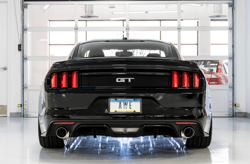 AWE Tuning S550 Mustang GT Cat-back Exhaust - Touring Edition (Chrome Silver Tips) - DTX Performance