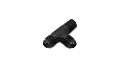 Vibrant -3AN x 1/8in NPT Flare to Pipe On Run Tee Adapter Fitting - Aluminum for performance car parts