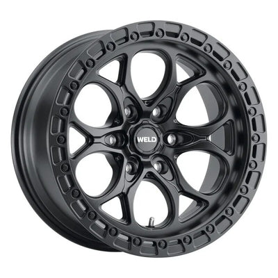 Weld 18x9 Ledge 6 6x135 ET00 BS 5.00 Satin Black / Satin Black Ring 87.1