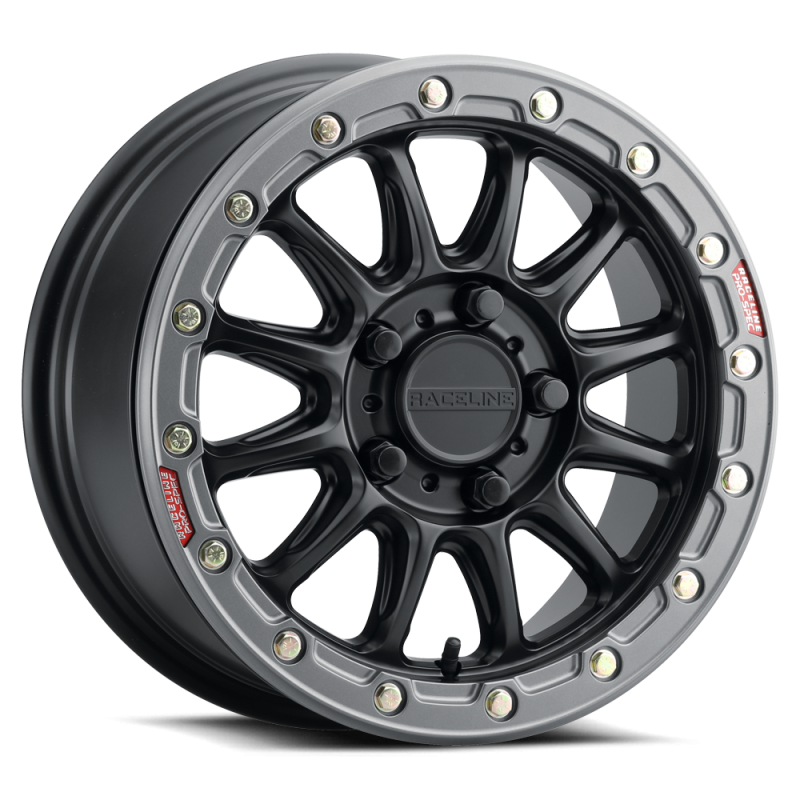 Raceline A14BG Alpha 15x7in wheel - black & gunmetal beadlock for high performance cars from DTX Performance, veteran owned shop