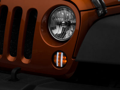 Raxiom 07-18 Jeep Wrangler JK Axial Series LED Front Turn Signals (Smoked) for performance upgrades by DTX Performance