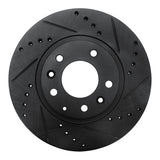 R1 06-15 Mazda MX-5 Miata Front Right Drilled & Slotted Black Brake Rotor