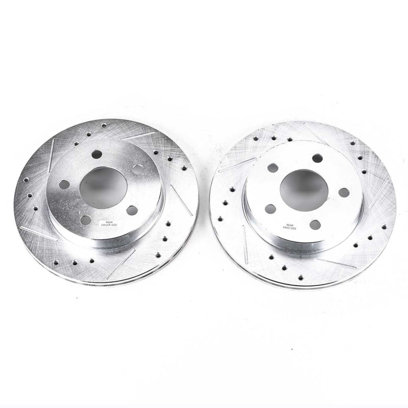 Power Stop 93-97 Ford Thunderbird Rear Evolution Drilled & Slotted Rotors - Pair - DTX Performance