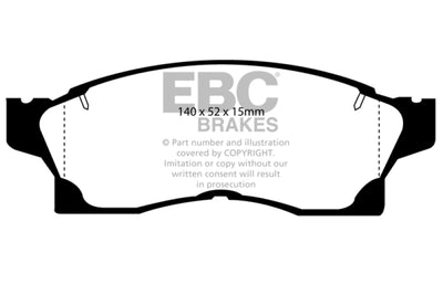 EBC 91-92 Toyota MR2 2.0 Turbo Yellowstuff Front Brake Pads - High performance car parts by DTX Performance