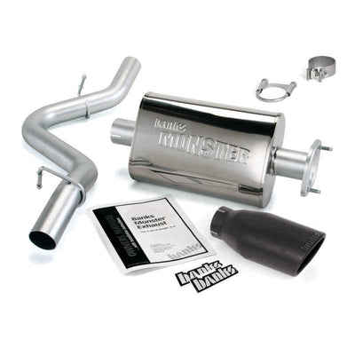 Banks Power 04-06 Jeep 4.0L Wrangler Monster Exhaust System - SS Single Exhaust w/ Black Tip, performance car parts