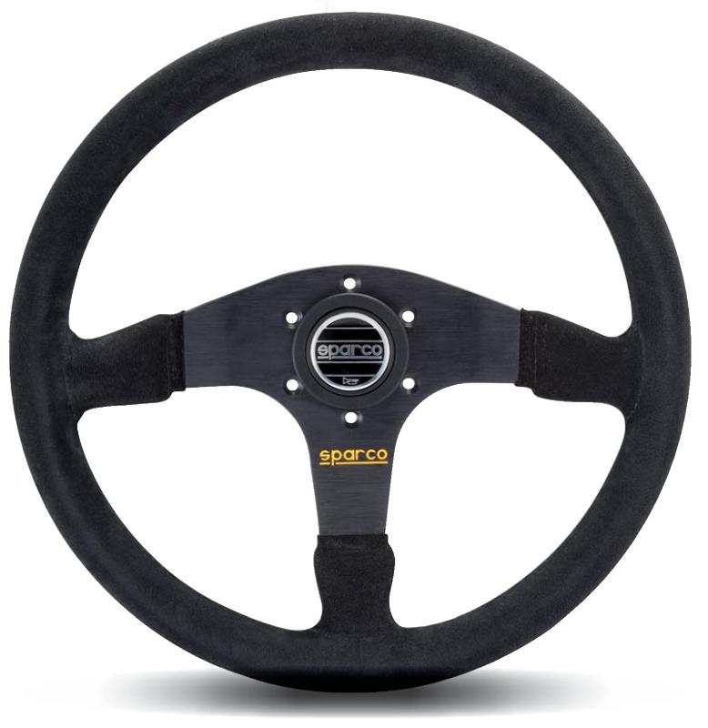 Sparco Steering Wheel 375 Suede Black - Performance car parts for tuning and upgrades at DTX Performance, veteran owned shop