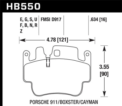 Hawk Porsche 911 / Cayman / Boxster Front / Rear DTC-70 Race Brake Pads, high performance brakes for racing and performance upgrades.