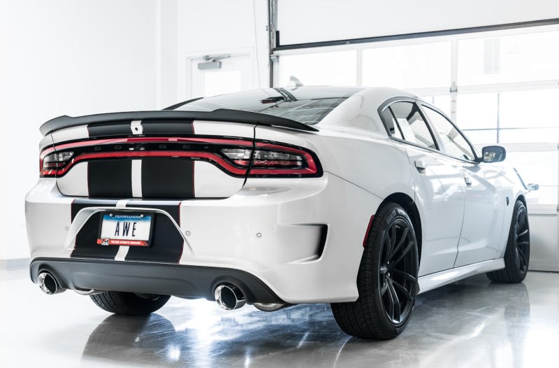 AWE Tuning 2015+ Dodge Charger 6.4L/6.2L Supercharged Track Edition Exhaust - Chrome Silver Tips - DTX Performance