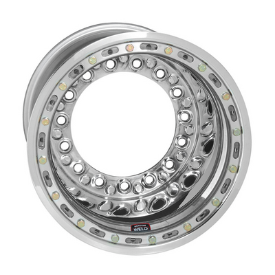Weld Wide 5 XL - 15X10 / 5X10.25mm BP / 5in BS - Polished Wheel Black Outer Beadlock