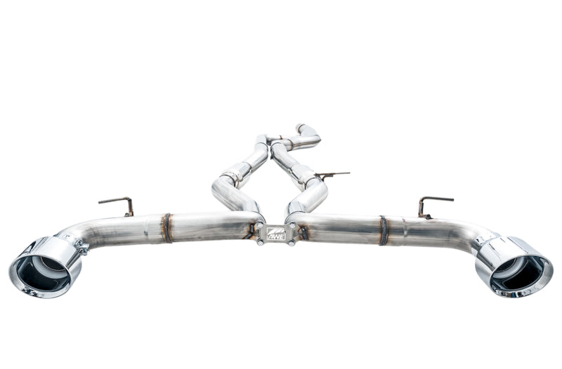 AWE Tuning 2020 Toyota Supra A90 Track Edition Exhaust - 5in Chrome Silver Tips - DTX Performance