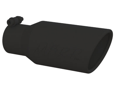 MBRP Universal Angled Rolled End Tip 4in OD black exhaust tip - Performance car parts from DTX Performance, veteran owned shop