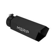 Load image into Gallery viewer, MBRP Universal Hex Tip 4in Inlet 16in Length w/ Logo - Black Coated, high performance car part by DTX Performance for exhaust systems