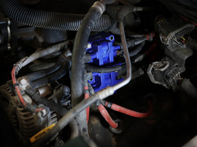 aFe 07-11 Jeep Wrangler JK V6 3.8L SCORCHER Ignition Coil installation in engine bay for performance car tuning by DTX Performance