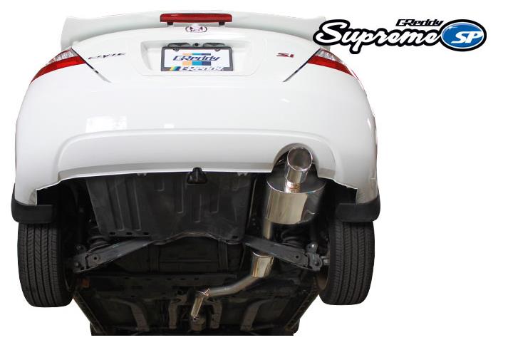 GReddy 06-11 Honda Civic Si 63.5mm Supreme SP Cat-Back Exhaust installed on a sports car