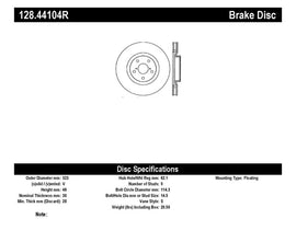 StopTech 93-98 Toyota Supra Turbo Drilled Right Front Rotor brake disc specifications for high performance car parts