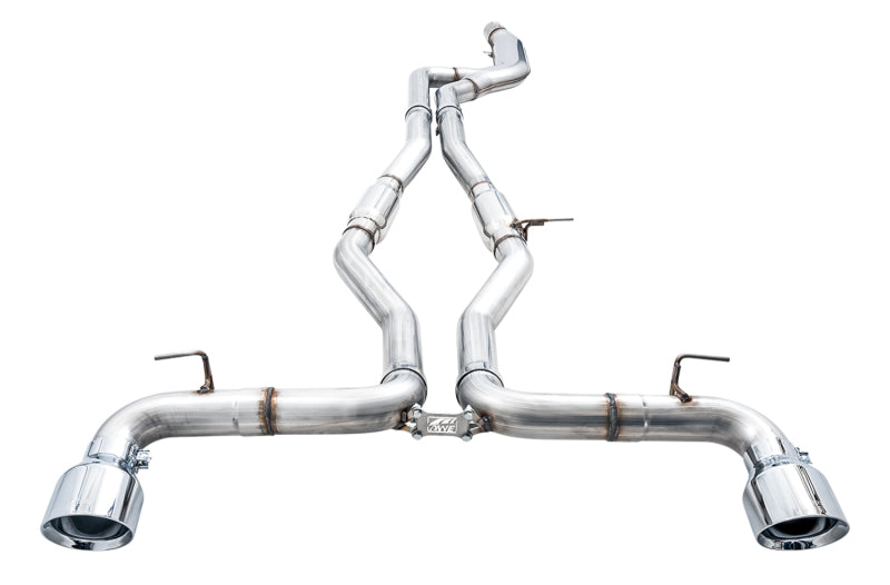 AWE Tuning 2020 Toyota Supra A90 Track Edition Exhaust - 5in Chrome Silver Tips - DTX Performance