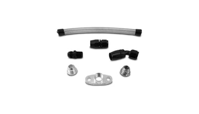 Vibrant Univ Top Mount Oil Drain Kit incl 20in Teflon lined S.S. hose Fitting for performance car parts and upgrades
