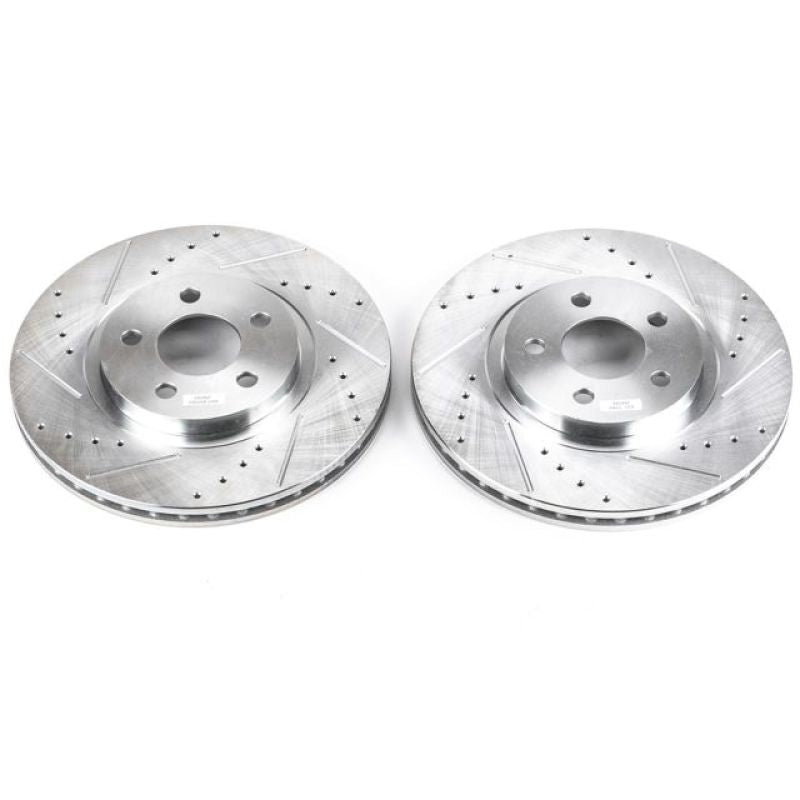 Power Stop 01-10 Chrysler PT Cruiser Front Evolution Drilled & Slotted Rotors - Pair - DTX Performance